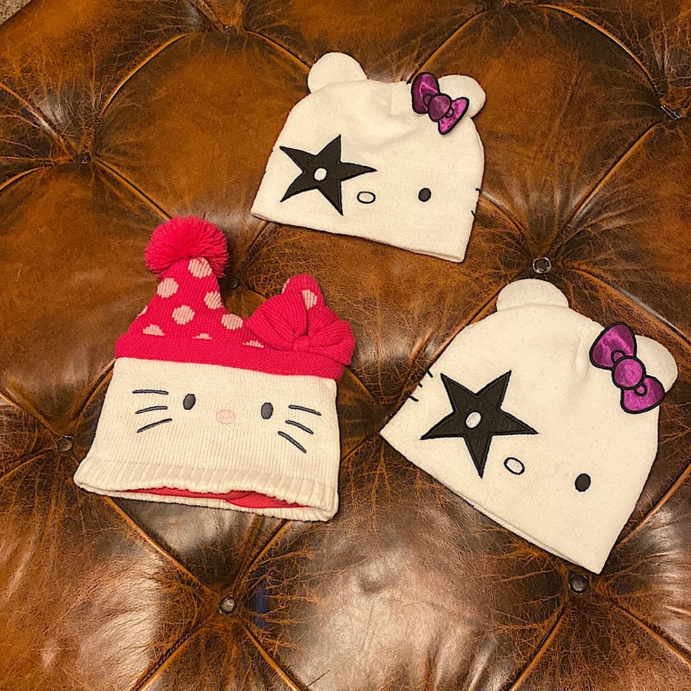 Three Hello Kitty Hats